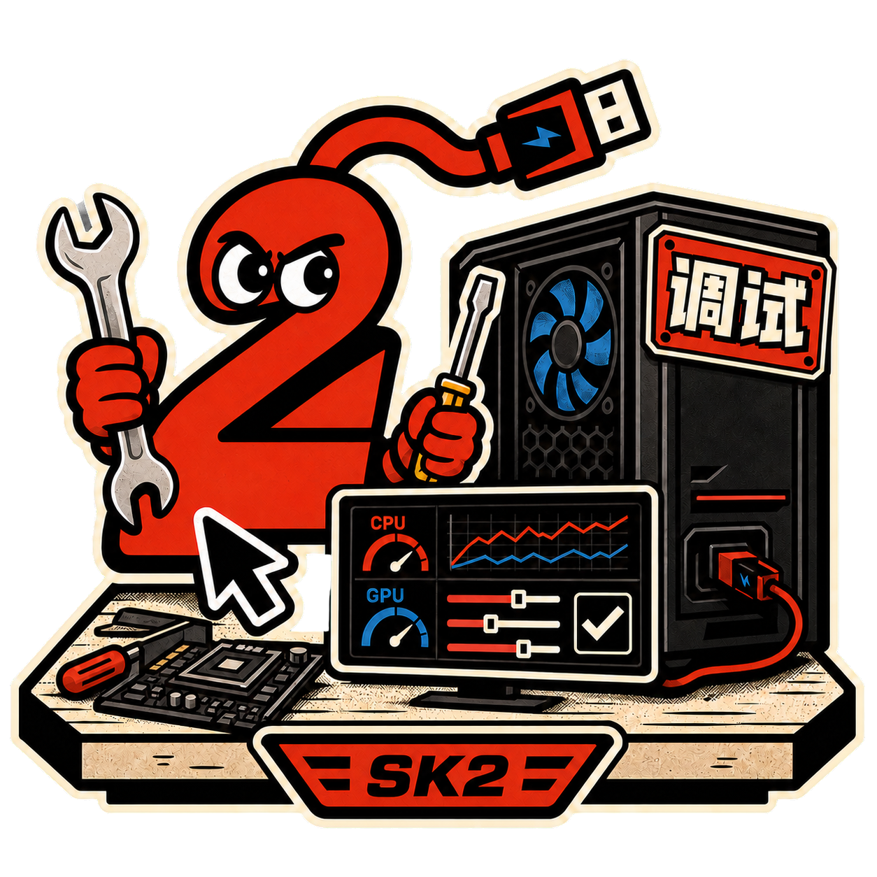 三块贰电脑调试角色与电脑设备