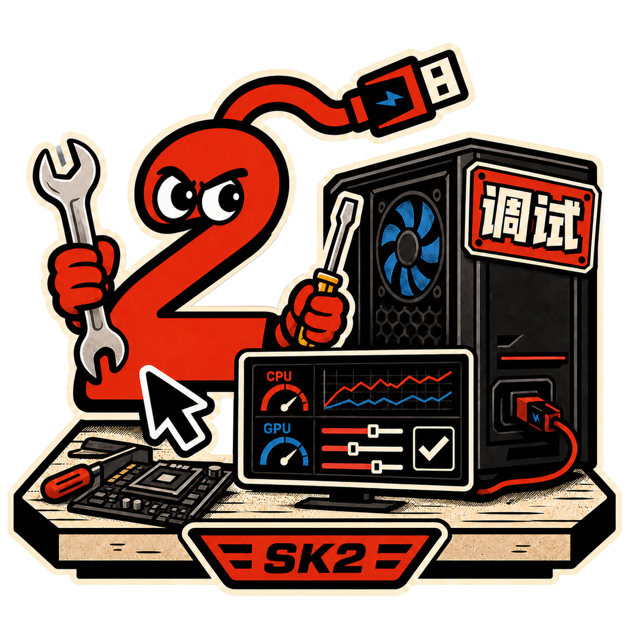 三块贰电脑调试角色与电脑设备